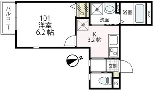 カリーノ鎌倉【101号室号室】の間取り