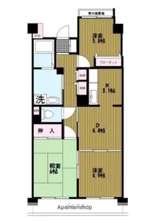 ハイランド磯子Ⅰ【9階】の間取り