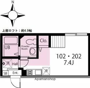 ハーミットクラブハウスローズ【2階】の間取り
