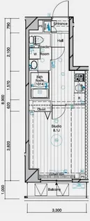 メインステージ二子多摩川【4階】の間取り