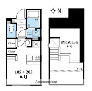 ハーミットクラブハウスヴォッカ【1階】の間取り