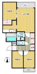 グランコール出来野マンション【105号室】の間取り