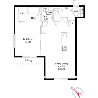 VI QUANTE(ヴィ・クウォンテ)【0102号室】の間取り