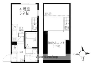 ハーミットクラブハウス・カミクラ【1階】の間取り