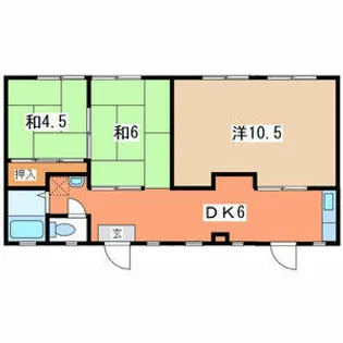 ハイヒルズ【102号室】の間取り