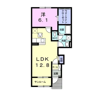1LDKの間取り画像