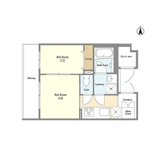 ドゥーエ大鳥居WEST【2階】の間取り