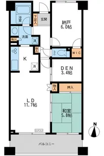 CASSIA横濱ガーデン山【5階】の間取り