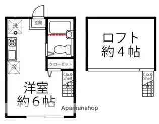 ハーミットクラブハウス栗田谷【2階】の間取り