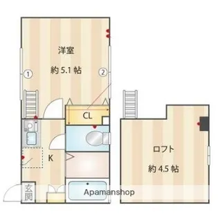 G・Aヒルズ弘明寺B棟【2階】の間取り