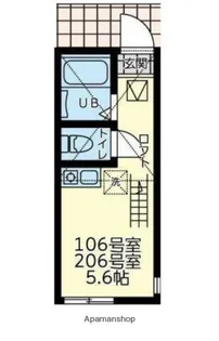 ユナイト追浜ブルターニュ【2階】の間取り
