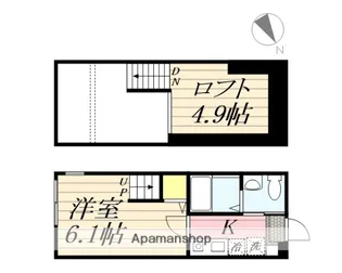 ハーミットクラブハウス境之谷ⅡB棟【1階】の間取り