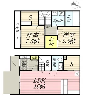 パークサイド ミキ【2階】の間取り