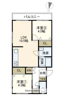南戸塚スカイハイツ【2階】の間取り