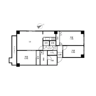 戸塚ハイライズ【8階】の間取り