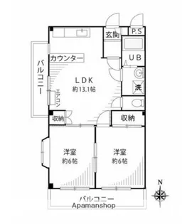 サニーハイムA【3階】の間取り