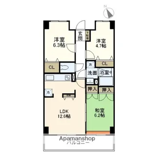 ウエストヴィレッジ【2階】の間取り