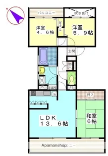 ハイツ東戸塚 II B棟【2階】の間取り