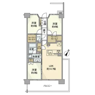 シティテラス横濱戸塚【7階】の間取り