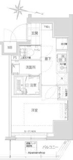 ハーモニーレジデンス横浜大通り公園【6階】の間取り