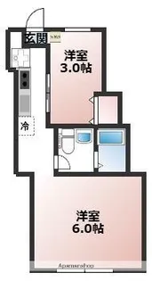ベルビュー西谷【2階】の間取り