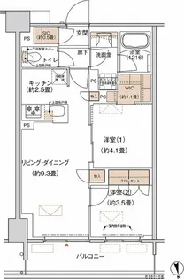 プライムネクサス大森北【6階】の間取り