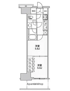 WORVE横浜伊勢佐木町【14階】の間取り