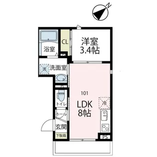 PONT BRILLANT【101号室号室】の間取り