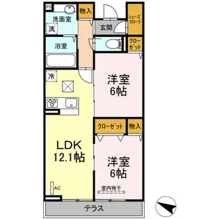 ゼフィール【1階】の間取り