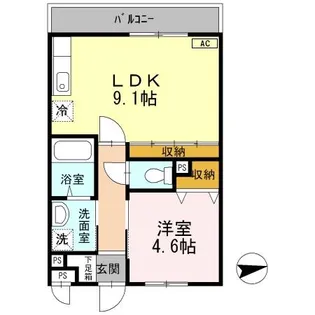 メゾンクレール【1階】の間取り