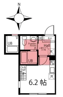 ハーミットクラブハウスアン【1階】の間取り