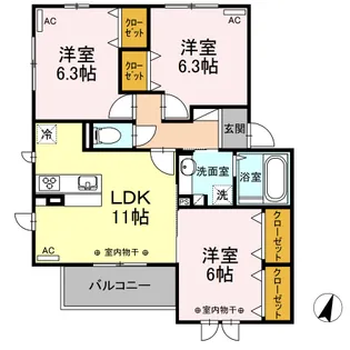 ヴューテラス寺尾の森 B【2階】の間取り