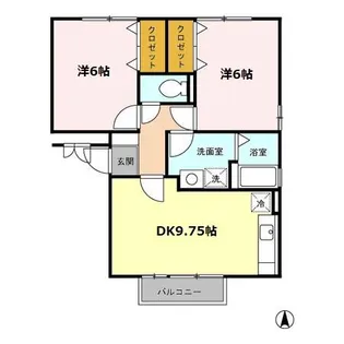 サンフルさがみ野 ABC【2階】の間取り