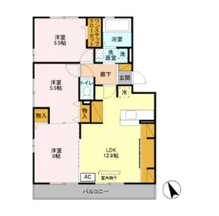 グランソーレⅠ【2階】の間取り