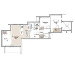 クラリティア横濱反町【0307号室】の間取り