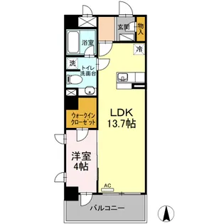 フィーノ武蔵小杉【4階】の間取り