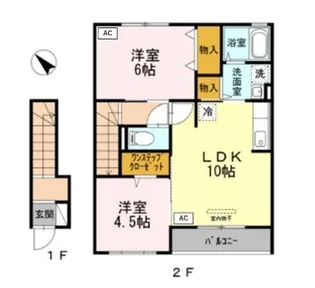 ハイネスA【2階】の間取り