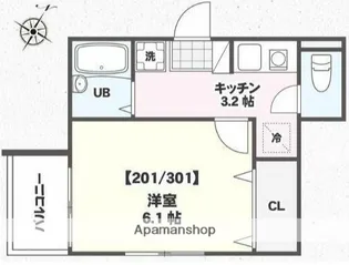タウンフィールドⅡA【2階】の間取り
