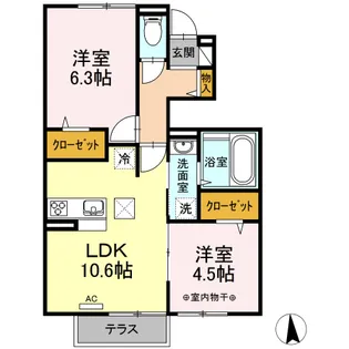 ルミエール【1階】の間取り