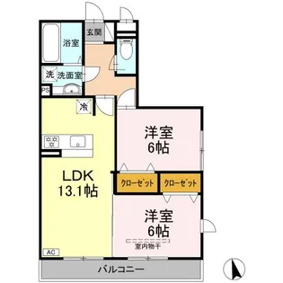 アクアグレイス【2階】の間取り