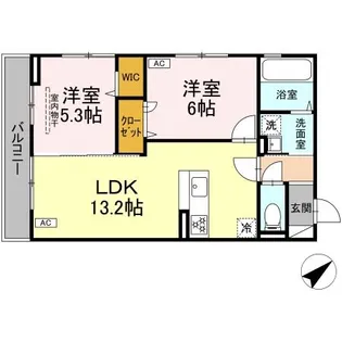 BLANC CUBE(ブラン キューブ)【2階】の間取り