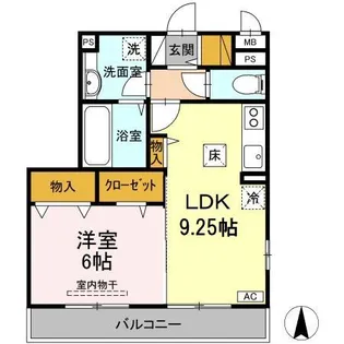 グリーンビレッジ【1階】の間取り