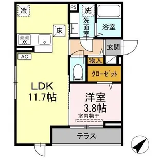 シンシアタワー【1階】の間取り