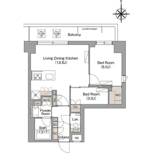 ヴェール・クレール武蔵小杉【2階】の間取り