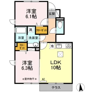 ブランプレアル【1階】の間取り