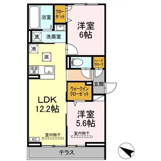 2LDKの間取り画像