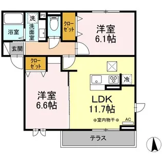 コンフォートイセゼキ【1階】の間取り