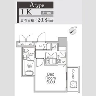 プライムアーバン新百合ヶ丘【5階】の間取り