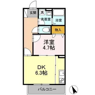 レ・パステック湘南平塚【2階】の間取り