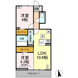 ドムス・クレスト【1階】の間取り